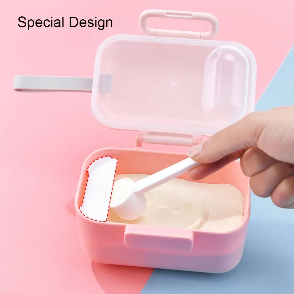 Baby Milk Powder Portable Baby Food Storage Box Essential Cereal Infant Milk Powder Box Toddle Snacks Container with Spoon