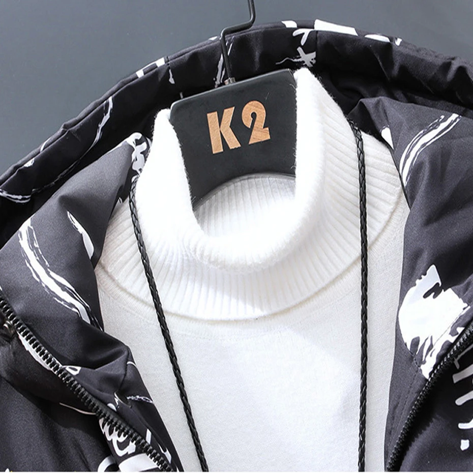 Winter Long Parkas Men Thick Cargo Jacket Coat Plus Size 8XL Fashion Hip Hop Graffiti Hooded Parkas Big Size 8XL 4