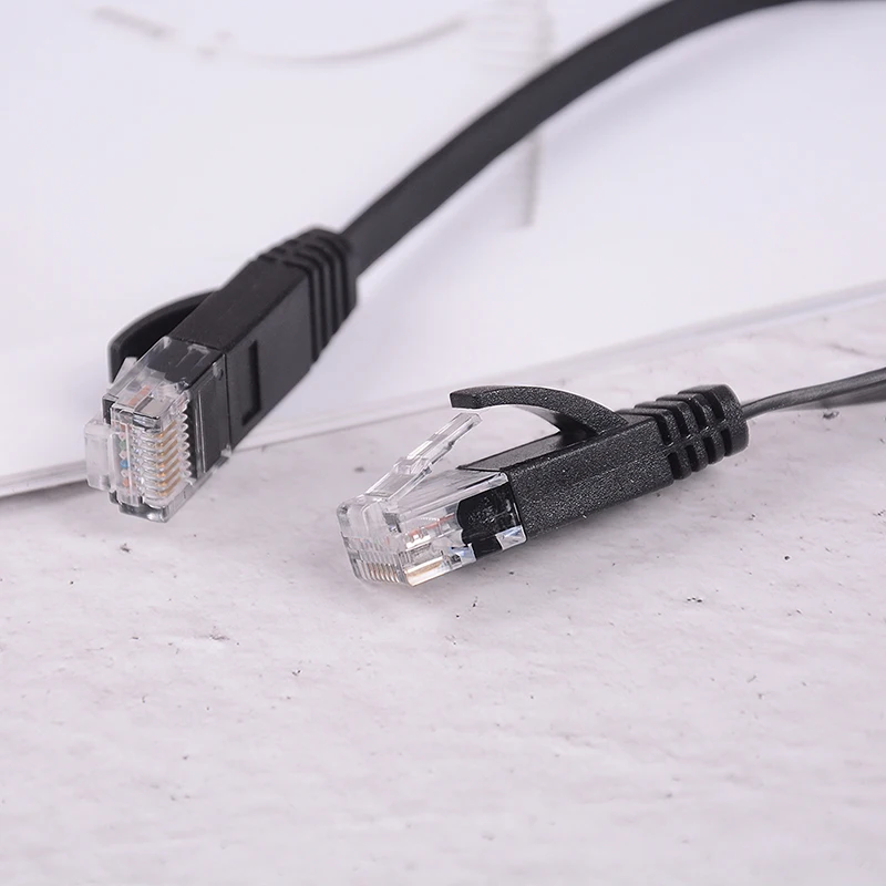 검정색 10인치(25cm) RJ45 이더넷 케이블 Cat6 네트워크 패치 코드 초박형 플랫 인터넷 와이어 카테고리 6