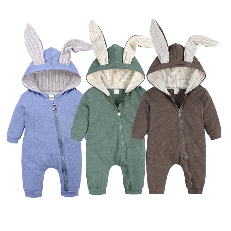 Baby Girl Newborn Clothes Winter Long Sleeve Romper Zipper Hooded Jumpsuit With Bow Warm Cosplay (Pink, 0-3 Months