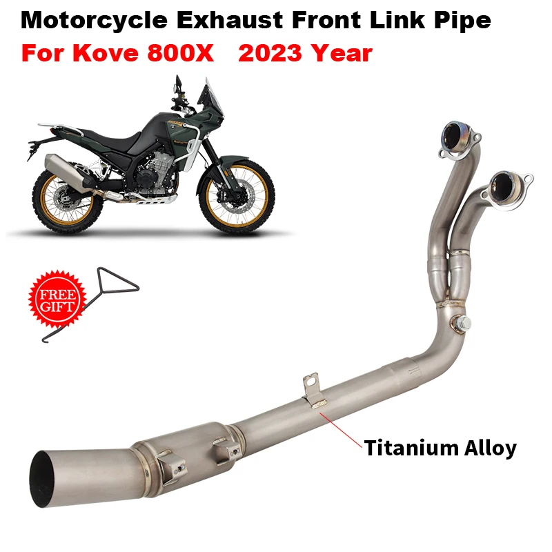 

Motorcycle Exhaust Escape Titanium alloy Front Link Pipe Connect Original Muffler Moto Slip On For Kove 800X Adventure RALLY Pro