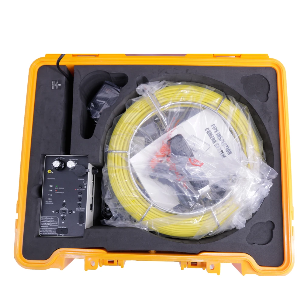 710DNLK Waterproof Pipe Inspection Camera with 7 Inch TFT Color Monitor and Keypad DVR Capable Pipe Borescope