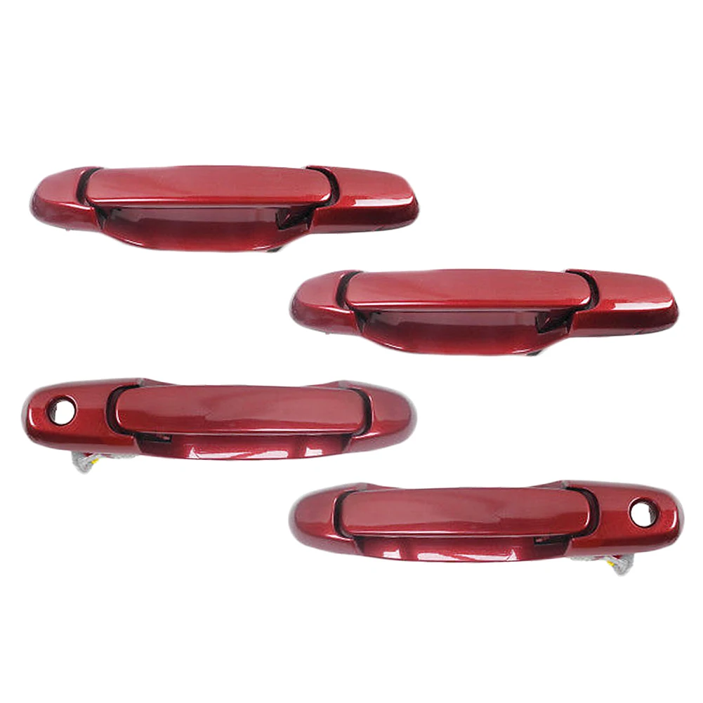 

Front Rear Left Right Outside Exterior Door Handle Set of 4Pcs for 1998-2003 Toyota Sienna 69220-08010-A0 Red