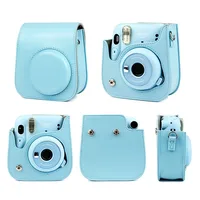 For Fujifilm Film Camera Bag for Instax Mini 11 9 8 Camera Case PU Leather Soft Silicone Cover Bag with Shoulder Strap - Image 4
