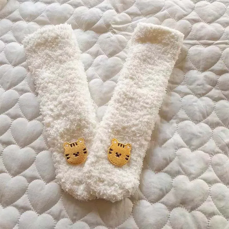 Cute Bear Baby Socks for Boys Girls Winter Soft Cotton Thicken Socks Anti Slip Babies Accessories for Newborn Toddler Sock Kids