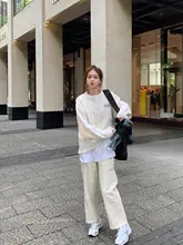 

Lazy Style Round Neck Autumn and Winter New Solid Color Loose Simple Cute Sweet Fashion Trendy Sweater Sweater