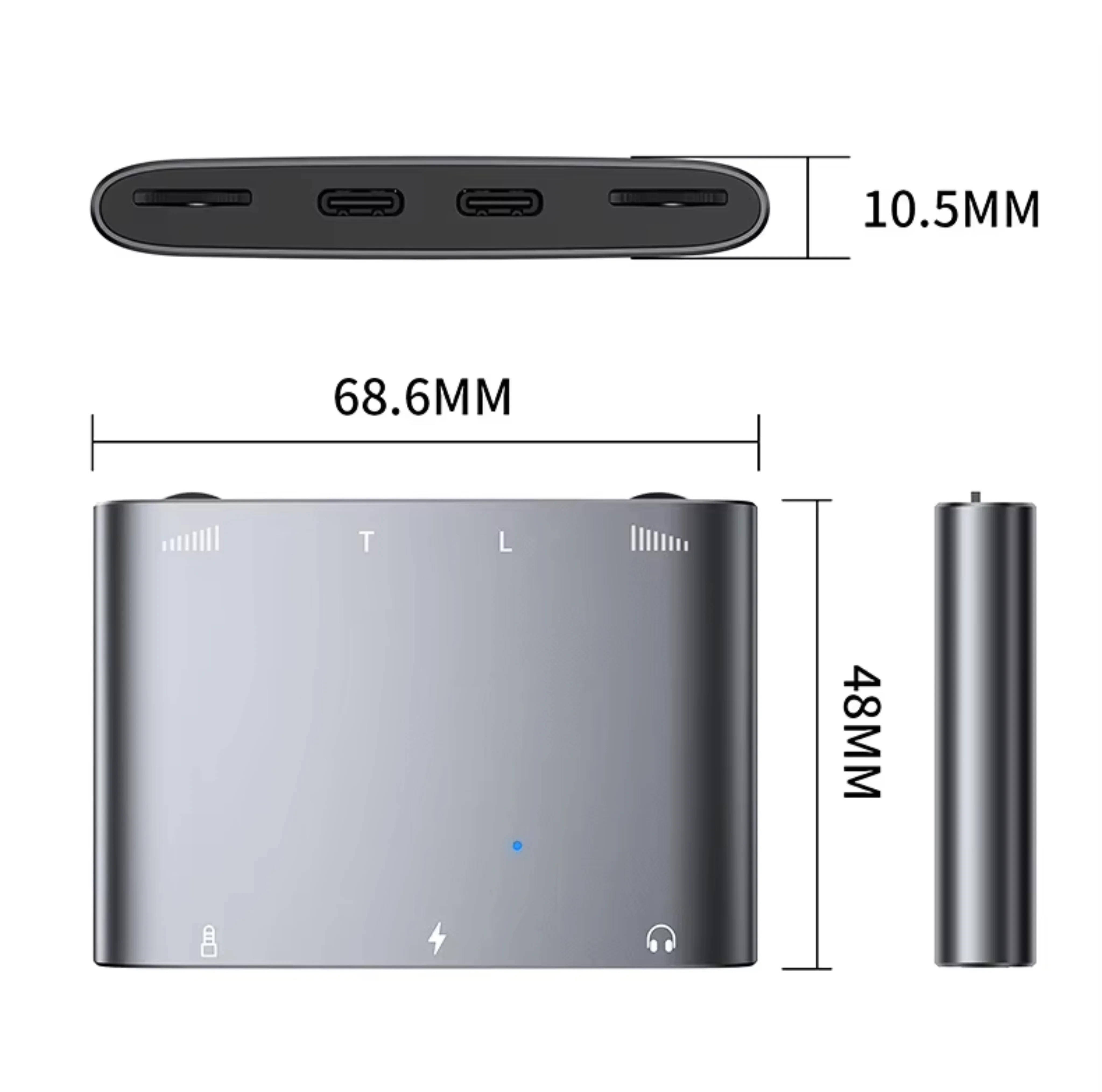Mobile Phone Live Broadcast Adapter Type-C to 3.5 Splitter 2 in 1 Smartphone For iPhone 8 X 14 Pro Max With True Stereo Live