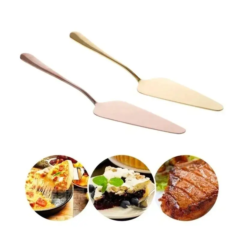 Colorful Stainless Steel Cake Shovel Knife Pie Pizza Cheese Server Cake Divider Knives Baking Convenient Kitchen Tool Accessory