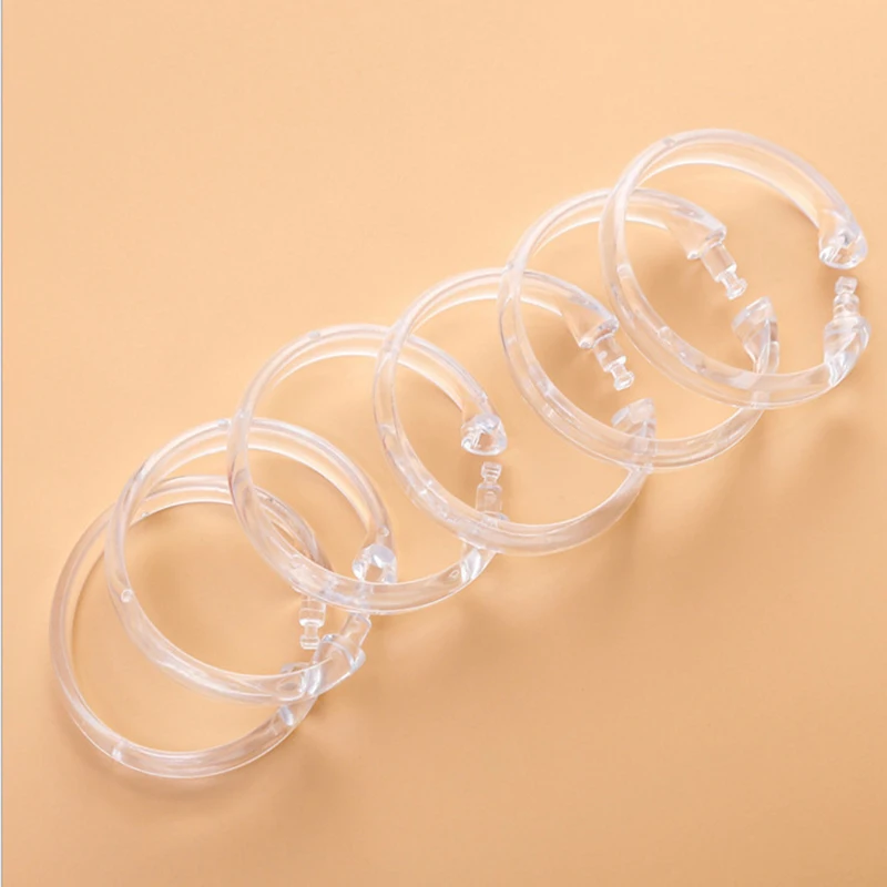 Plastic O-ring Shower Curtain Hook Transparent O-ring Hook Bathroom Shower Curtain Lining Sliding Ring Clip