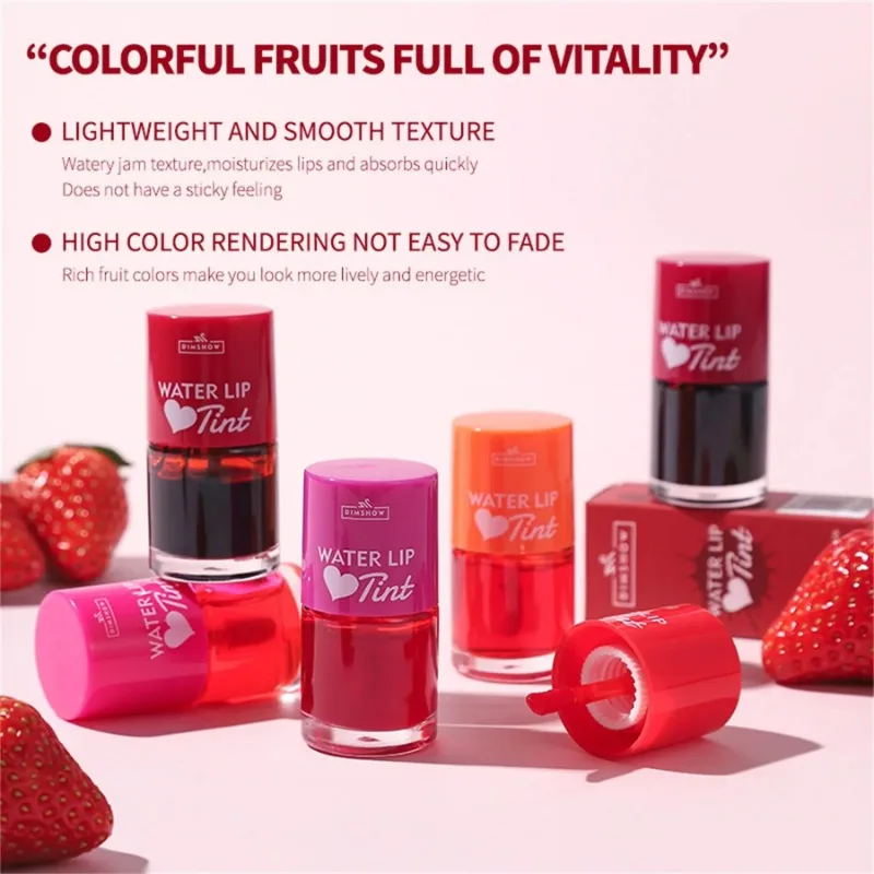 Tint Dyeing Liquid Lipstick and Blush 2 in 1 Waterproof Mirror Lip Gloss Water Lip Tint Non-sticky Eye Cheek Makeup Cosmetic