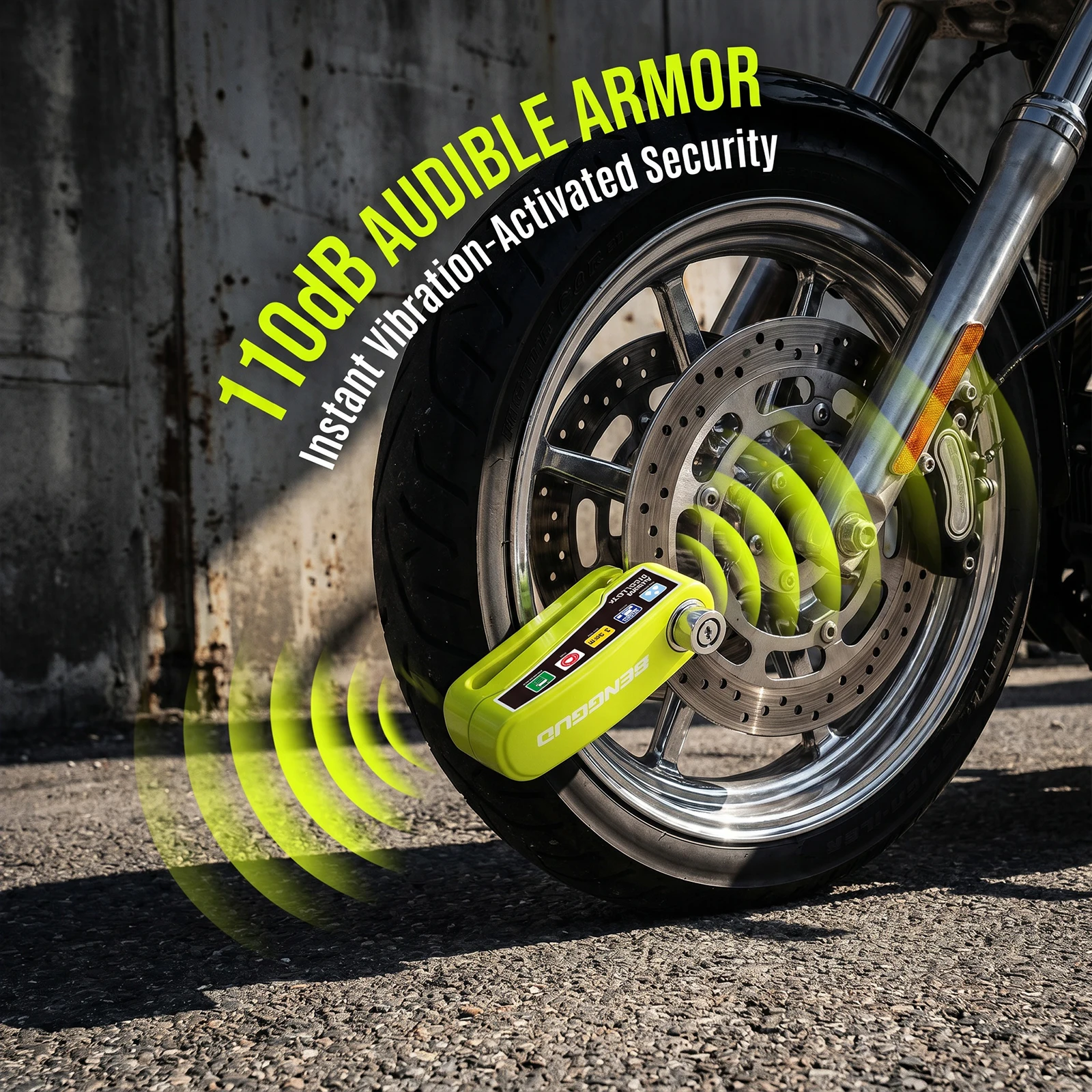 Waterproof Anti-Theft Motorcycle Disc Brake Lock with Key - Aluminum Alloy Security