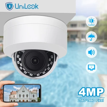 UniLook POE IP 야외 돔 카메라, 오디오 마이크 감시 카메라, 모션 감지, Danale CCTV 카메라, IP66, 4MP