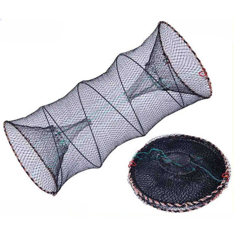 LIOOBO Foldable Bait Cast Mesh Trap Net Portable Fishing Landing