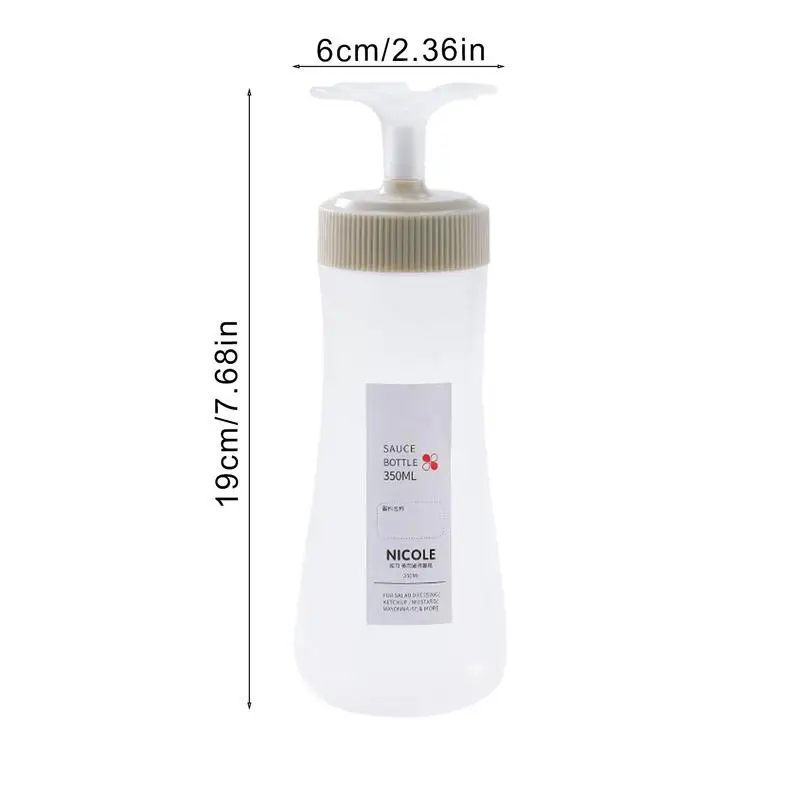 Condiment Squeeze Bottles 350ml Salad Dressing Dispenser Bottle Condiment Squeeze Bottle With Lid and Scale for Ketchup Salad