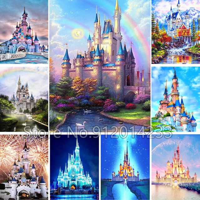 Disney Castle Diamond Painting Kit, Various Scenic Castle Designs