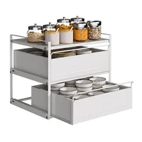 Kitchen Pull-out Shelf Seasoning Rack Countertop Microwave Oven Storage Rack Tabletop Supplies Seasoning Storage Basket 5