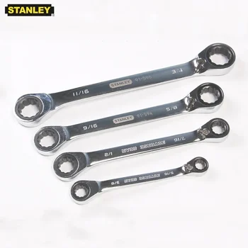 Stanley 임페리얼 더블 박스 래칫 렌치 가역 5/16 3/8 7/16 1/2 9/16 5/8 11/16 3/4 인치 기계식 차고 도구 키, 1 개