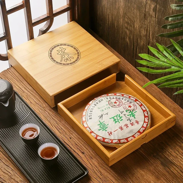 Bamboo Tea Box tea cake storage box tea organizer Tea Ceremony Accessories  tea tray drawer organizer storage bin bamboo cabinet