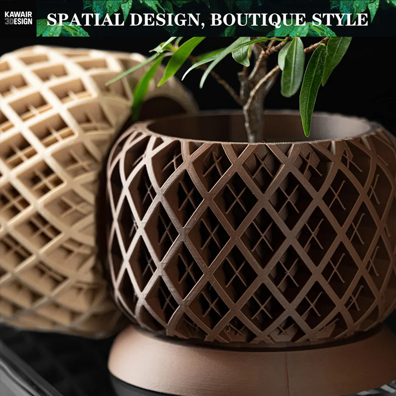 Geometric Textured Flower Pot 4
