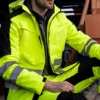 Safety Jacket and Pants Set for Winter Hi Vis Workwear Trousers + Jacket Suit High Visibility Reflective Work Clothing Warm 5