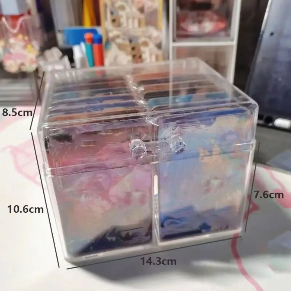 Photo Card Holder Plastic Storage Box Desk Organizer For Kpop Photocard Collection Transparent Acrylic Photocard Storage Box