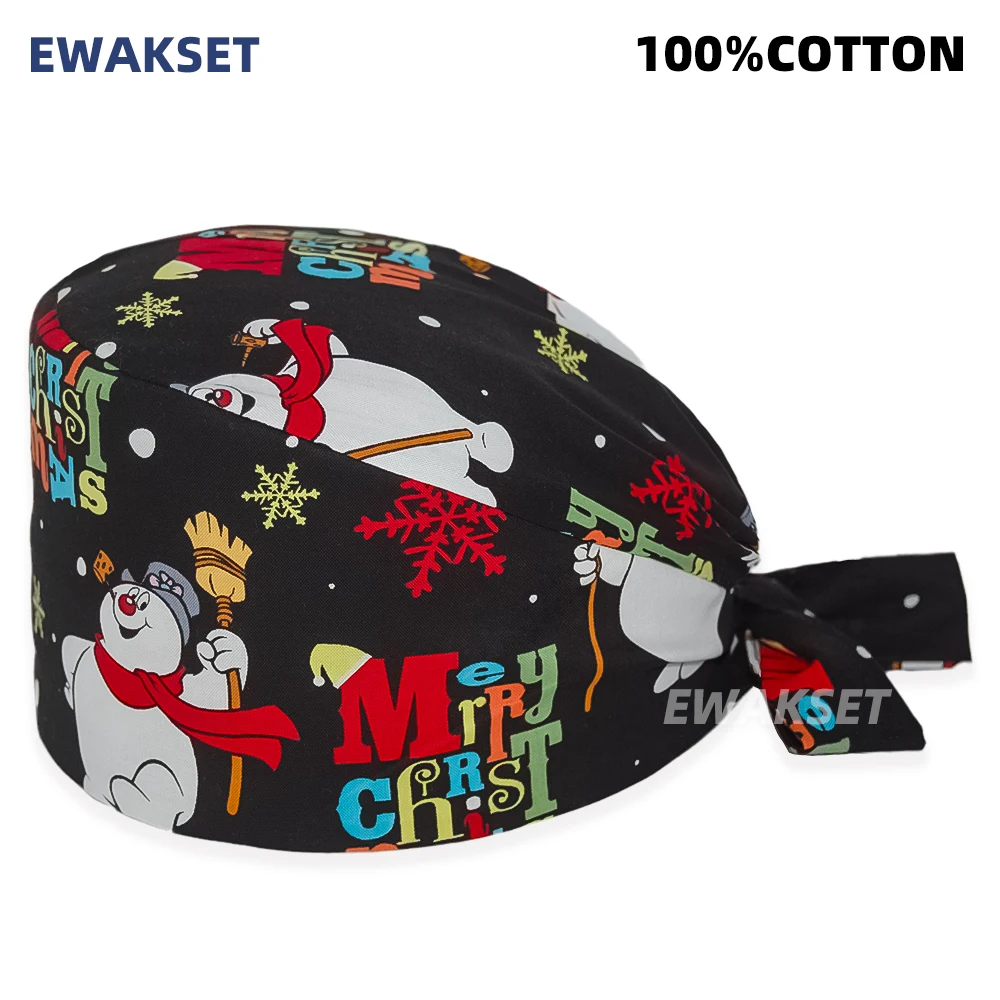 Scrub Cap New Soft Cap Cotton Adjustable Cartoon Scrubs Hats lab Working Surgicals hat pharmacy Dentist Nursing accessories Scrub Caps