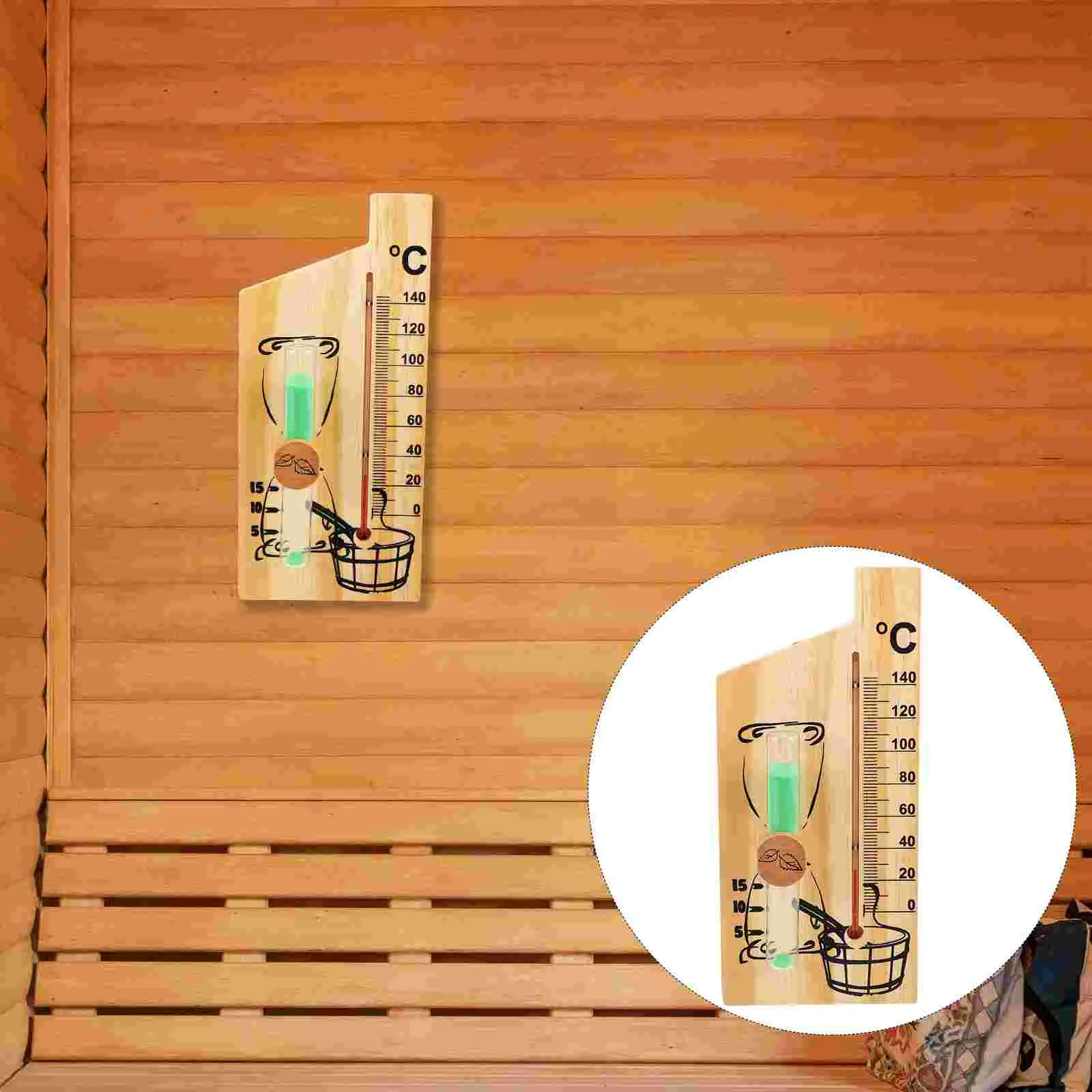 

Sauna Timer Decor 15-minute Hourglass Baby Room Wooden for Reminding Household Used