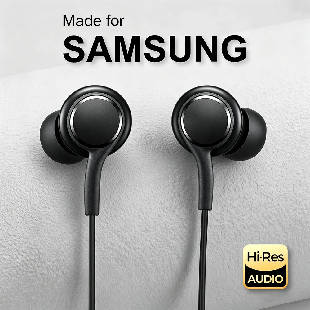 Original Type C Wired Headphones For Ultra Samsung Galaxy S26 S25 S24 S23 S22 3.5mm AUX Earbuds Note20 A54 A53 Xiaomi Earphones
