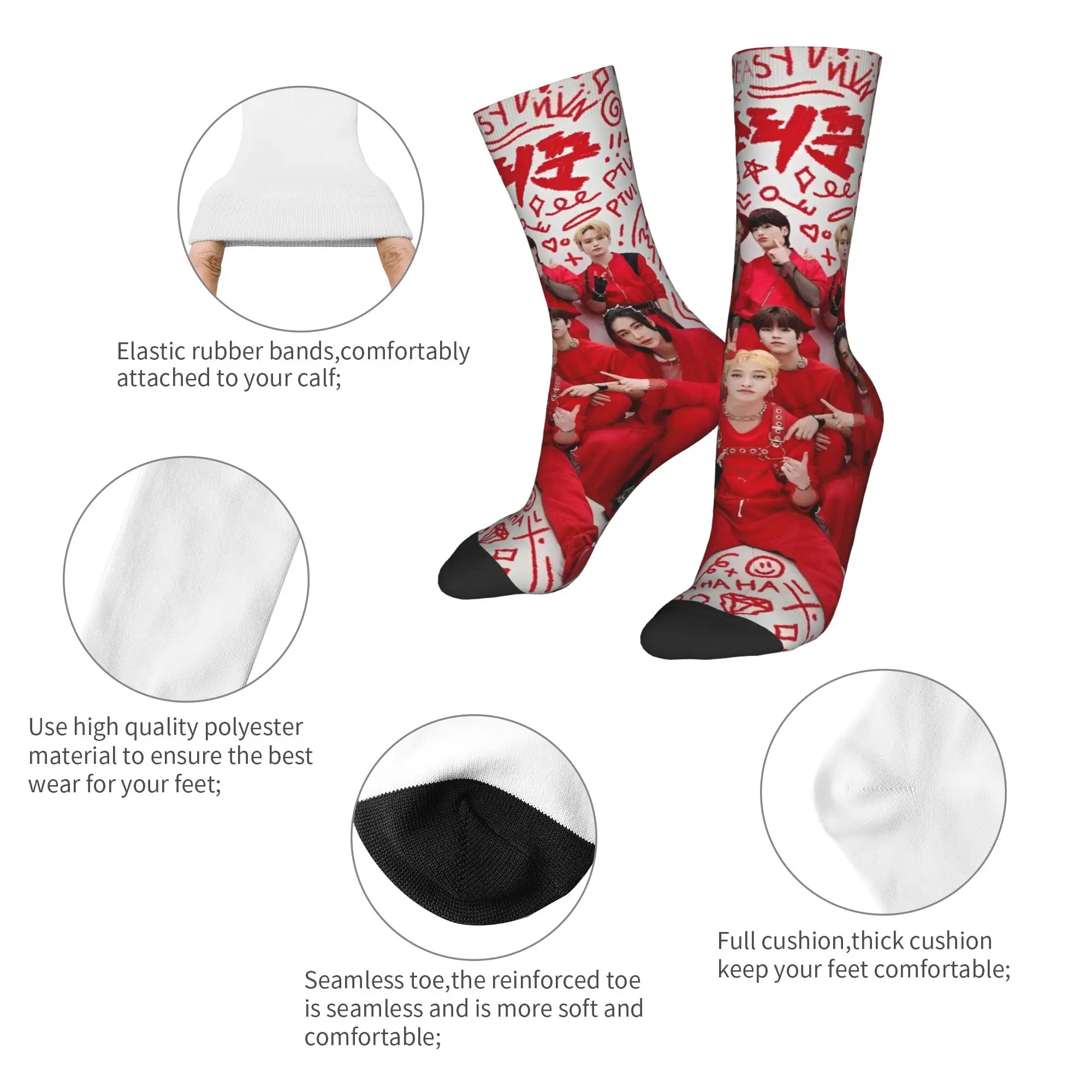 Kids' Gothic Design Autumn Socks - KPOP Inspired Band Style Outdoor Quality