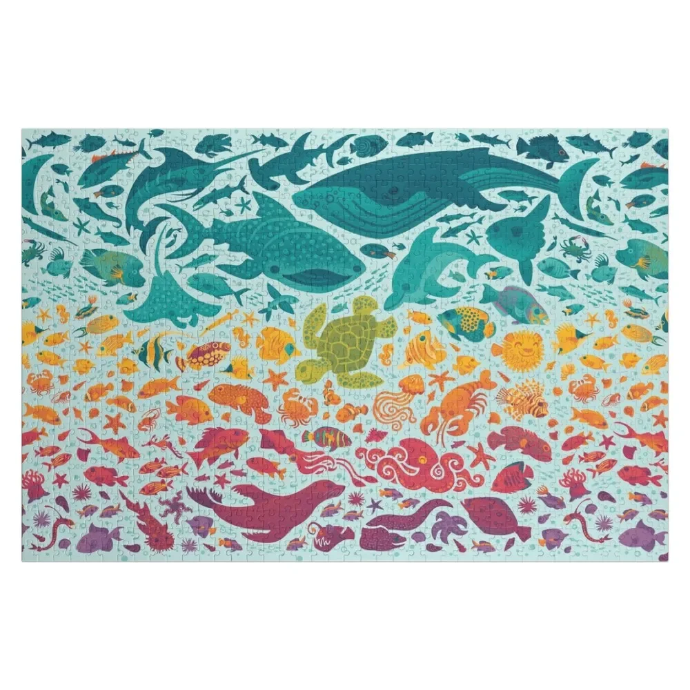 

Aquatic Spectrum 2 : light blue Jigsaw Puzzle Iq Wooden Compositions For Children Children Puzzle