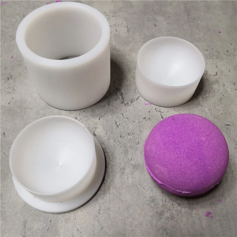 plastic round solid shampoo press bar mold 2.5inch 6.35CM diameter max volume 95g bath bomb mold