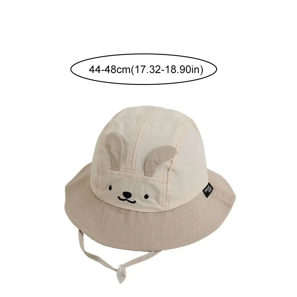 Korean Cute Ear Baby Bucket Cap Quick Dry Cartoon Animal Boys Girls Sunhat Summer Thin Fisherman Caps 6-24Month