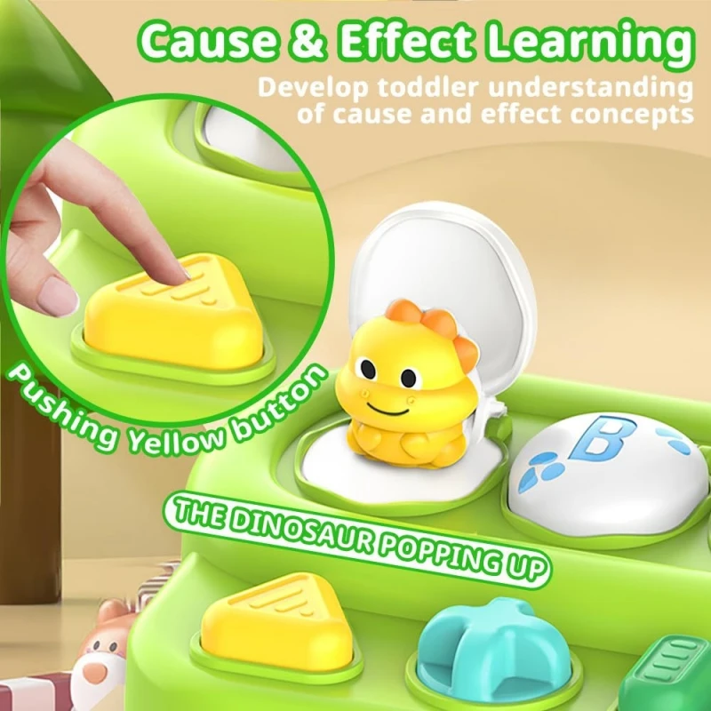 Interactive Pop Up Animals Toys Kids Hide Seek Switch Box 6 12 Months Cause and Effect Toys Montessori Development Sensory Toys 2