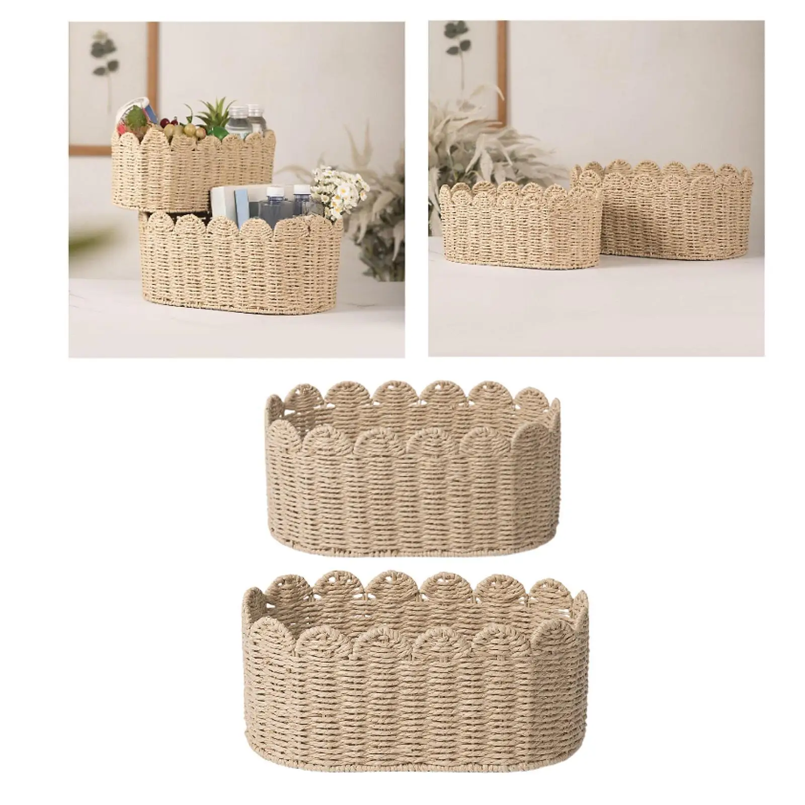 סל אחסון ארוג רב תכליתי מלבני קל משקל למשטח אמבטיה סלון חווה מטבח גאדג'טים