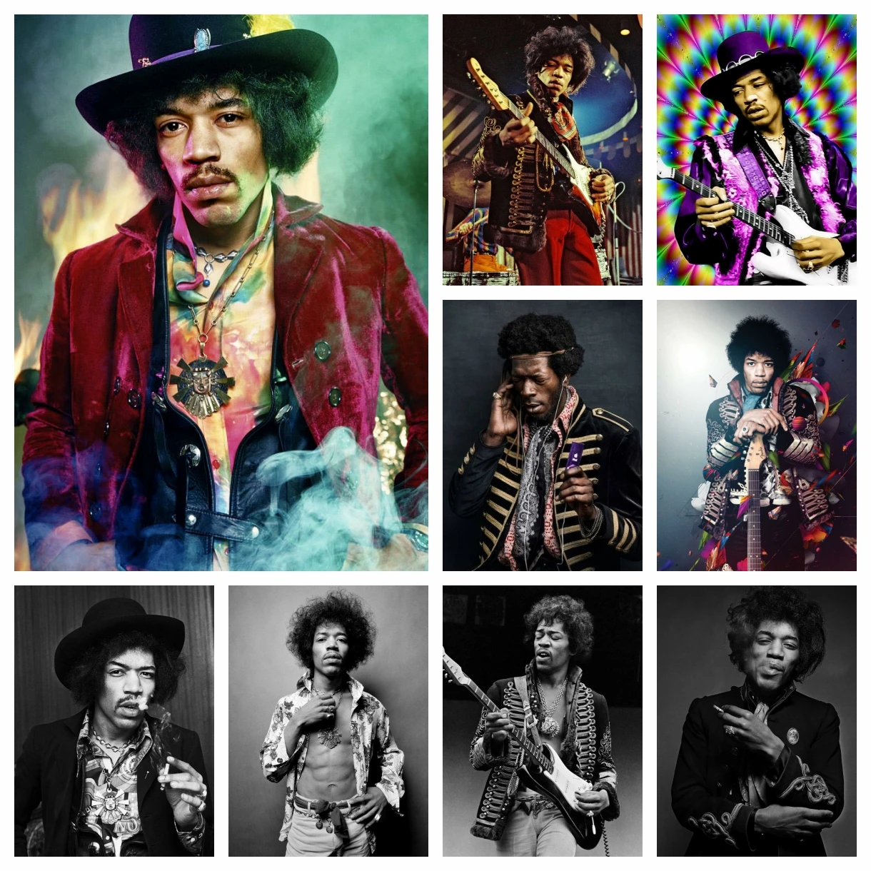

Guitarist Jimi Hendrix Diamond Art Painting Kits Rock Music Star Art Wall Cross Stitch Embroidery Mosaic Living Room Home Decor