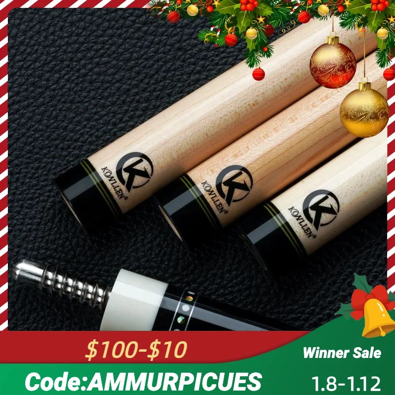 

KONLLEN Solid Maple Wood Technology Shaft Billiard Pool Cue Kit Shaft 3/8*8 Radial Pin Joint 12.9mm Tip Carbon Fiber Tube Shaft