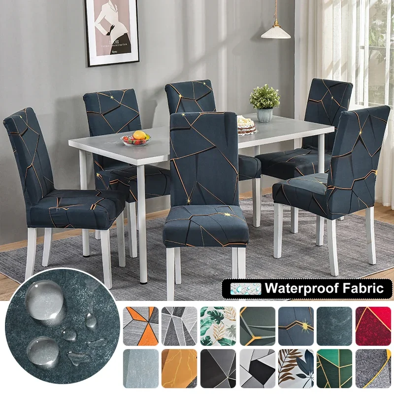 

Waterproof Printed Chair Cover Nordic Style Removable Seat Chair Cover High Elasticity Restaurant Decorative Cover