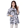 Waterproof Work Clothes Printing Graffiti Pattern Short Sleeve Non-stick Hair Anti Static Hair Salon Uniform Barber Shop Smocks 4