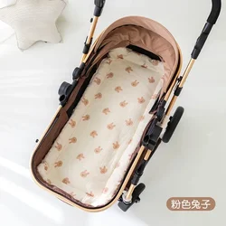 Cartoon Bear Infant Stroller Cushion - Soft Cotton Newborn Seat Pad and Mattress (Pink Bunny)