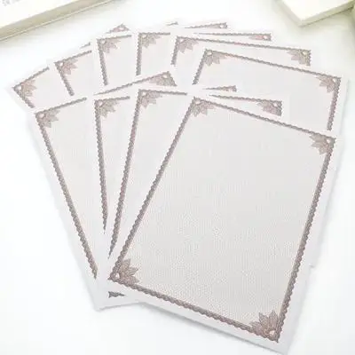 10Pcs 인증서 빈 종이 쓰기 가능 인쇄 가능 A4 시트, 학위 증명서, 학교 수업 인증서용, 학위 증명서 용지