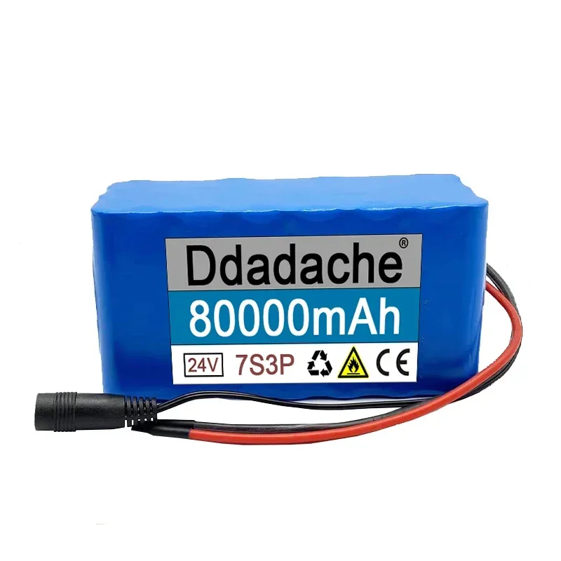 

2023 New High Capacity 24V 80Ah 7s3p 18650 Lithium Battery 29.4v 80000mAh Battery Pack Electric Bicycle Electric+29.4v Charger