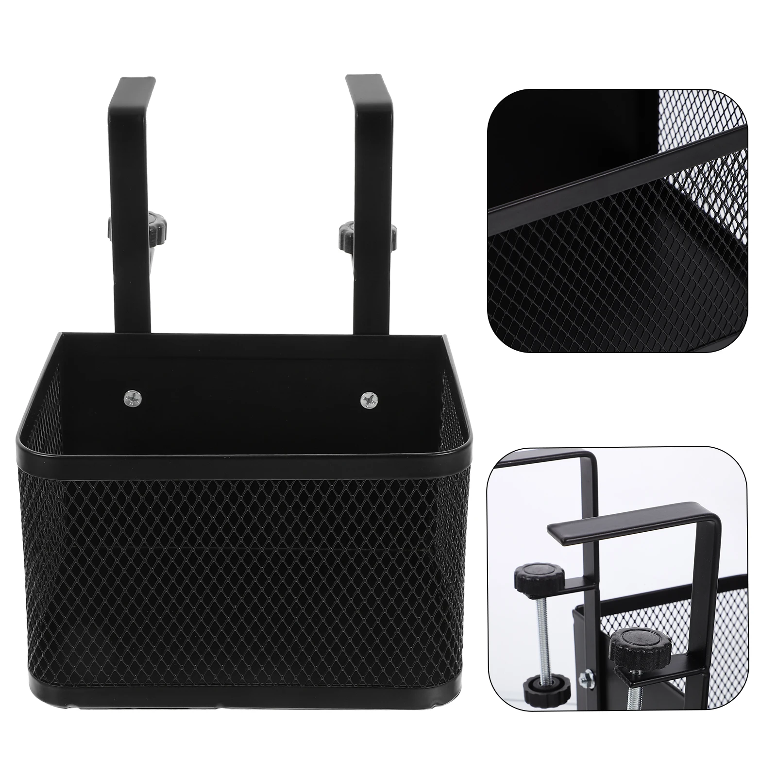 Clamp On Desk Organizer Basket Under Desk Storage Solution for Office Classroom Home No Drilling Required Cable Organizer Basket