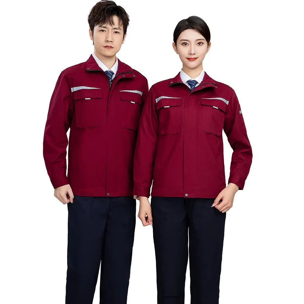 

Work Clothing for men Women H​i Vis Stripes safety working uniforms factory workshop coveralls mechanical repairman workwear 4XL