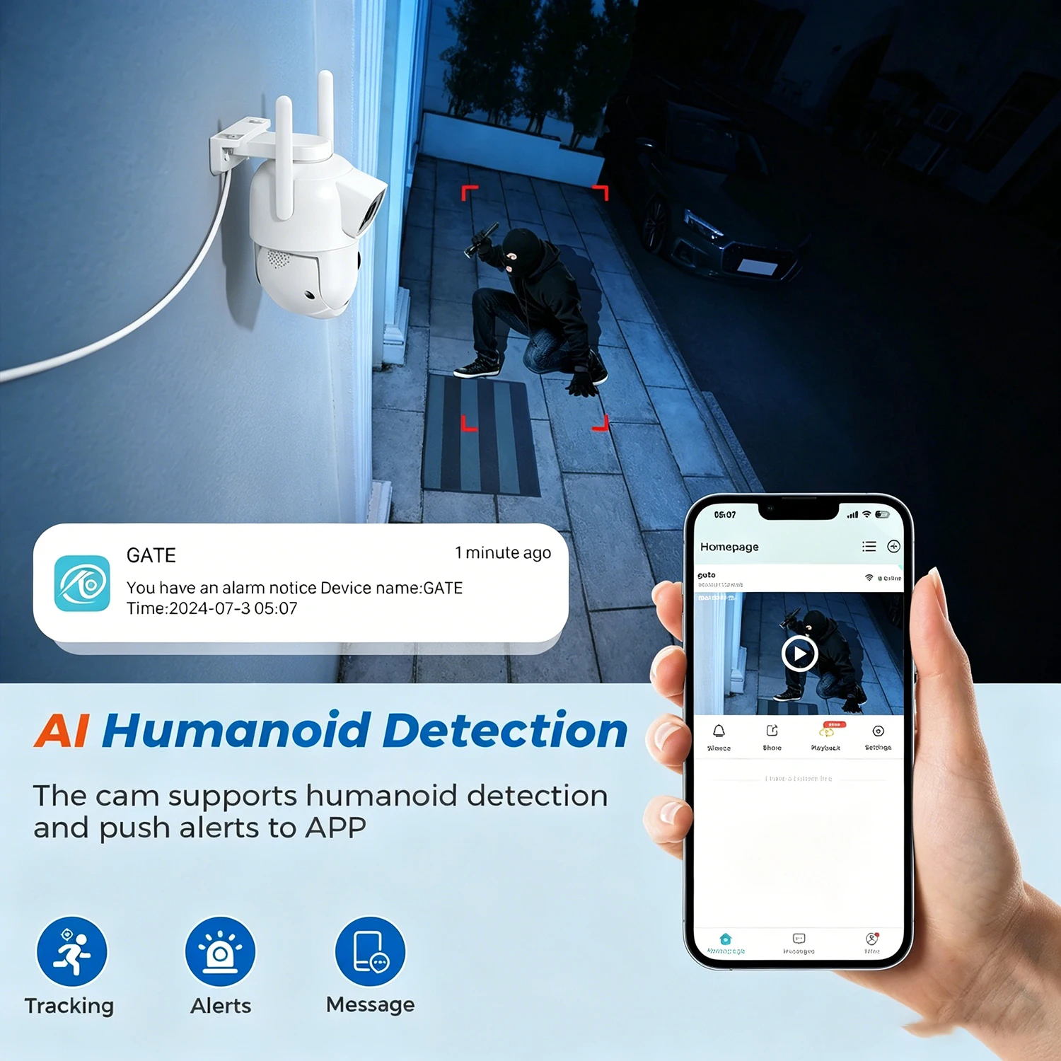 Dual-Lens Dual-Screen PTZ Security Camera 4K 8MP Outdoor WiFi IP Cam with AI Auto Tracking Audio Video Surveillance O-Kam Pro 5