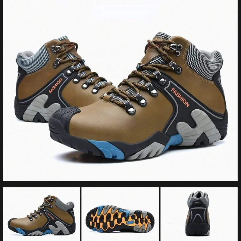 Winter Men Snow Boots Fashionable Outdoor Mountaineering Anti Slip Insulation Plush Waterproof Casual Sports Cotton Shoes Travel