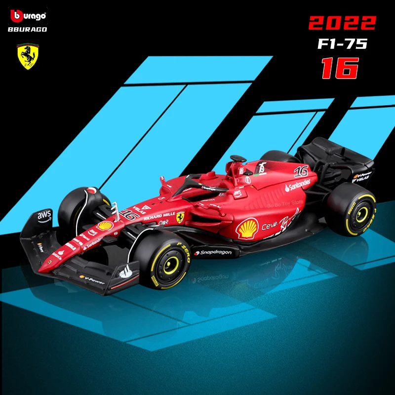 Bburago 1:43 Ferrari Diecast Modello In Lega Di Auto F1 Team Racing Formula Cars Giocattolo Statico F1-75 Sf21 Sf1000 #16 #55 #5
