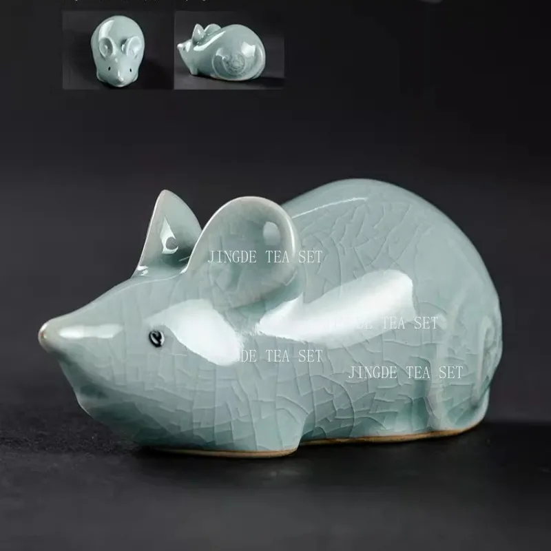 12 Zodiac Celadon Tea Pet Ornament Small Cute and Nourishing Desktop Decoration Tea Ceremony Accessories Ceramic Tea Play