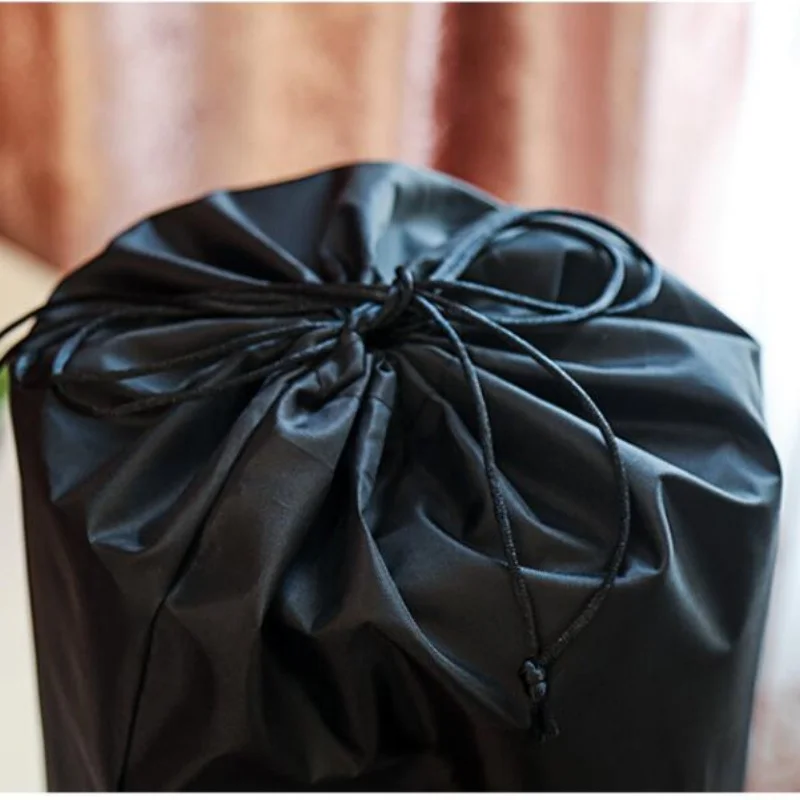 10pcs/lot Customized logo black nylon waterproof underwear socks umbrellas storage bag double drawstring travel pocket 3