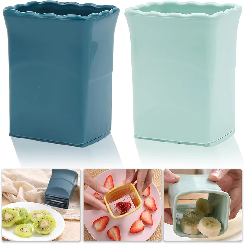 Vegetable slicer fruit slicer vegetable cutter Cup Slicer Strawberry Slicer Stainless Steel Egg Banana Quickly Make Fruit Vegetable Cutter Creative Kitchen Gadge