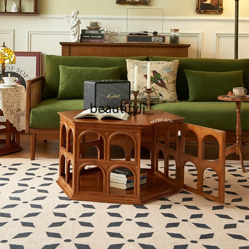 

Журнальный столик из массива дерева в стиле ретро